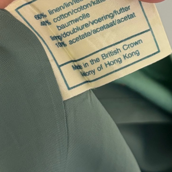 Vintage Laura Ashley Light Teal Dress Linen/Cotton Blend - Picture 4 of 7